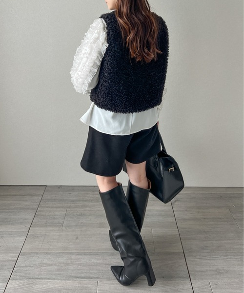 Drawer ブラックファーベスト CURA CLOSET（キュラ クローゼット）の「【loverara.loverara select