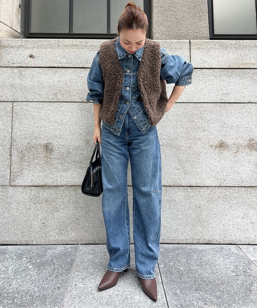 CURA CLOSET（キュラ クローゼット）の「【loverara.loverara select】フェイク ボアベスト（ベスト・レディース・ブラック/ブラウン/チャコール/ベージュ・フリー）」の8枚目の写真