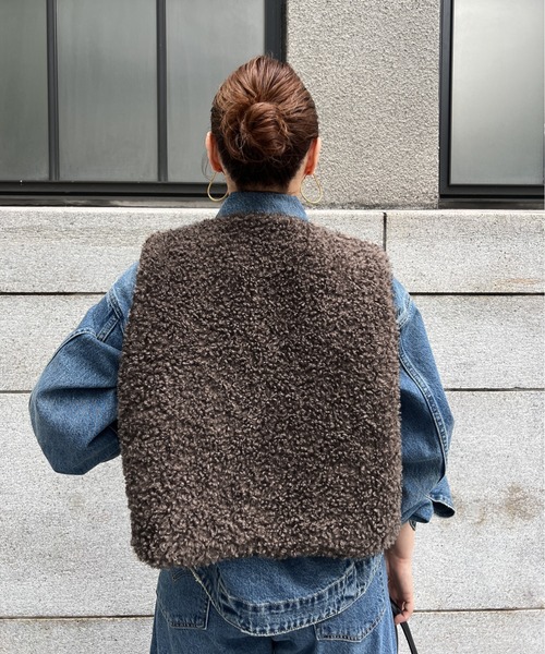 セール】【loverara.loverara select】フェイクファーベスト（ベスト