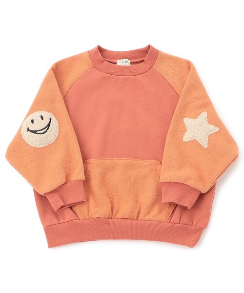 F.O.KIDS（エフオーキッズ）の「【ジュニア対応】エルボーパッチラグラントレーナー（スウェット・キッズ・ブラウン/アイボリー/グレー/オレンジ・140/130/120/110/100/90/80）」の4枚目の写真