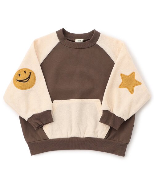 F.O.KIDS（エフオーキッズ）の「【ジュニア対応】エルボーパッチラグラントレーナー（スウェット・キッズ・ブラウン/アイボリー/グレー/オレンジ・140/130/120/110/100/90/80）」の10枚目の写真