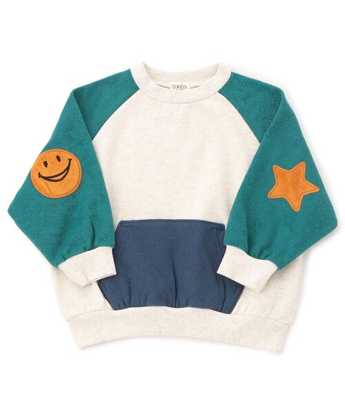 F.O.KIDS（エフオーキッズ）の「【ジュニア対応】エルボーパッチラグラントレーナー（スウェット・キッズ・ブラウン/アイボリー/グレー/オレンジ・140/130/120/110/100/90/80）」の16枚目の写真