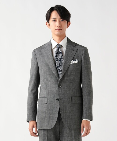 ビームス　BEAMS HEART スーツ　上下　サイズ46 紳士　グレー セール】【4/23値下げ】強撚 ピンヘッド 3ボタン スーツ（スーツセット