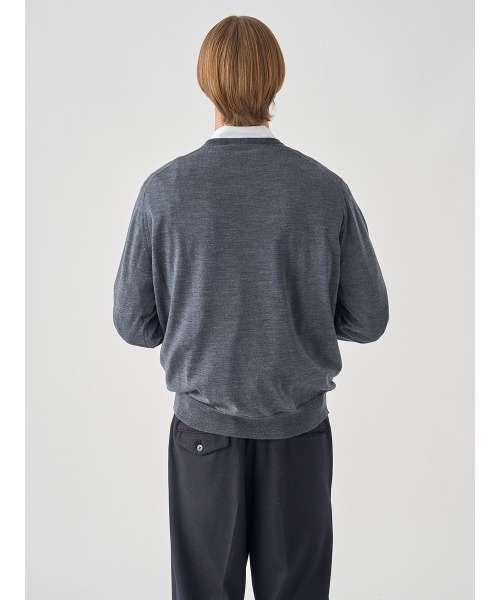 Vネック長袖ニットプルオーバー（ニット/セーター）｜JOHN SMEDLEY