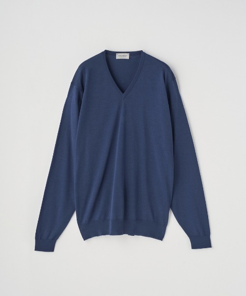 Vネック長袖ニットプルオーバー（ニット/セーター）｜JOHN SMEDLEY