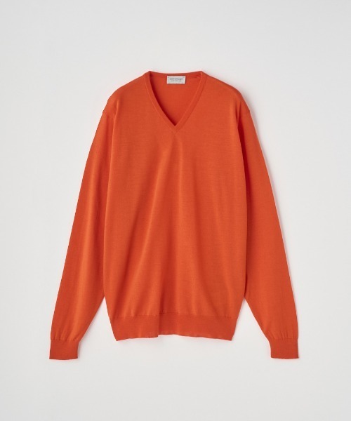 Vネック長袖ニットプルオーバー（ニット/セーター）｜JOHN SMEDLEY