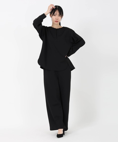 STRAWBERRY-FIELDS（ストロベリーフィールズ）の「サンディーカットJZ_（パンツドレス・レディース・ブラック/オフホワイト/グレイッシュベージュ・2）」の6枚目の写真