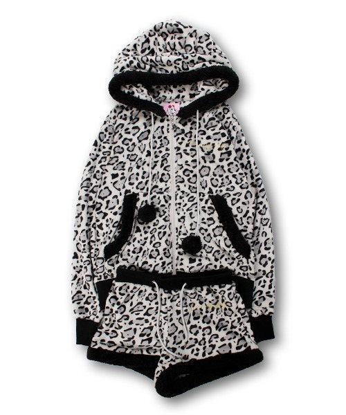 L.H.P（エルエイチピー）の「CANDYGALFY/キャンディーガルフィー/フワモコギャルセットアップ（パーカー・レディース・ブラック/ベージュ/ピンク・F）」の2枚目の写真