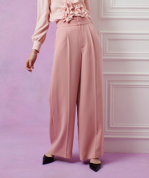 LOULOU WILLOUGHBY（ルルウィルビー）の「【LOULOU WILLOUGHBY】ダブルクロスハイウエストサロペットパンツ（その他パンツ・レディース・ブラック/オフホワイト/ピンク・1/2）」の3枚目の写真