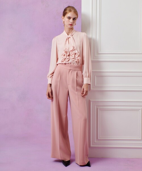 LOULOU WILLOUGHBY（ルルウィルビー）の「【LOULOU WILLOUGHBY】ダブルクロスハイウエストサロペットパンツ（その他パンツ・レディース・ブラック/オフホワイト/ピンク・1/2）」の17枚目の写真