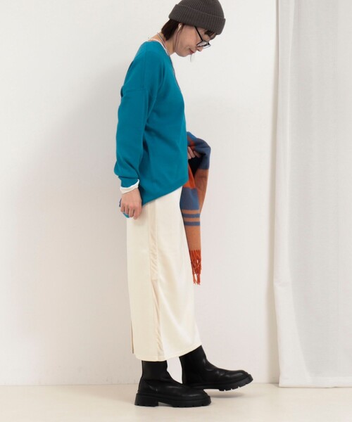 fredy couleur（フレディクルール）の「シアーベロアサイドライン切替タイトスカート（スカート・レディース・ブラウン/ブラック/アイボリー・38）」の13枚目の写真