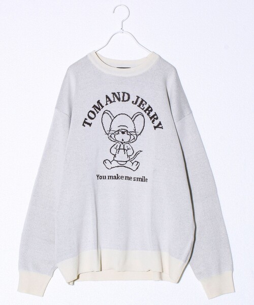 GLOSTER（グロスター）の「【MICKEY&JERRY】UNISEX ジャガードニット（ニット/セーター・メンズ・ブルー系その他6/グレイッシュベージュ/オフホワイト/ブルー系その他7・M/L/XL）」の13枚目の写真