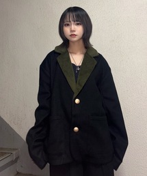 MandO(Auntie Rosa)(エムオー)のシャギー切替テーラードジャケット/セットアップ着用可(テーラードジャケット)