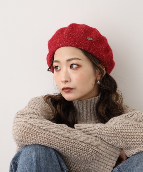 Fabulous（ファビュラス）の「ラメウールベレー（ハンチング/ベレー帽・メンズ・ホワイト/レッド/ピンク/ネイビー/ベージュ/パープル/オレンジ/グレー/ブラック・FREE）」の8枚目の写真