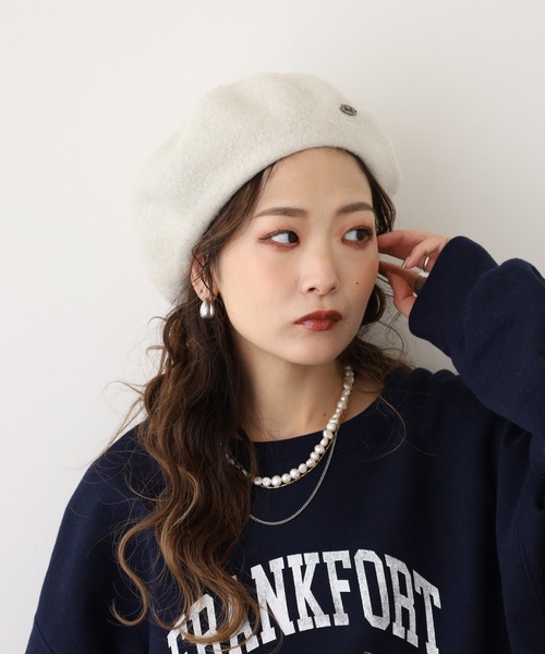 Fabulous（ファビュラス）の「ラメウールベレー（ハンチング/ベレー帽・メンズ・ホワイト/レッド/ピンク/ネイビー/ベージュ/パープル/オレンジ/グレー/ブラック・FREE）」の2枚目の写真