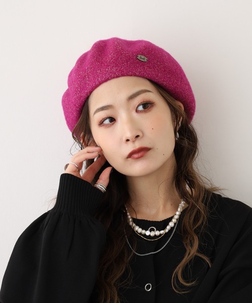 Fabulous（ファビュラス）の「ラメウールベレー（ハンチング/ベレー帽・メンズ・ホワイト/レッド/ピンク/ネイビー/ベージュ/パープル/オレンジ/グレー/ブラック・FREE）」の7枚目の写真