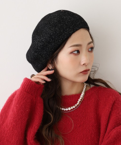 Fabulous（ファビュラス）の「ラメウールベレー（ハンチング/ベレー帽・メンズ・ホワイト/レッド/ピンク/ネイビー/ベージュ/パープル/オレンジ/グレー/ブラック・FREE）」の15枚目の写真