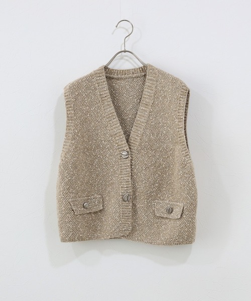 J by blue(ジェイバイブルー)の「ニュアンスボタンメランジニットベスト(ベスト・レディース・ブラック/ベージュ/ブラウン・MEDIUM)」の12枚目の写真