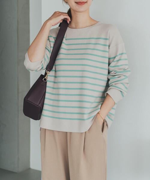 URBAN RESEARCH DOORS（アーバンリサーチドアーズ）の「パネルボーダーKNIT（ニット/セーター・レディース・レッド系その他/ブルー系その他/グレー系その他・MEDIUM）」の2枚目の写真