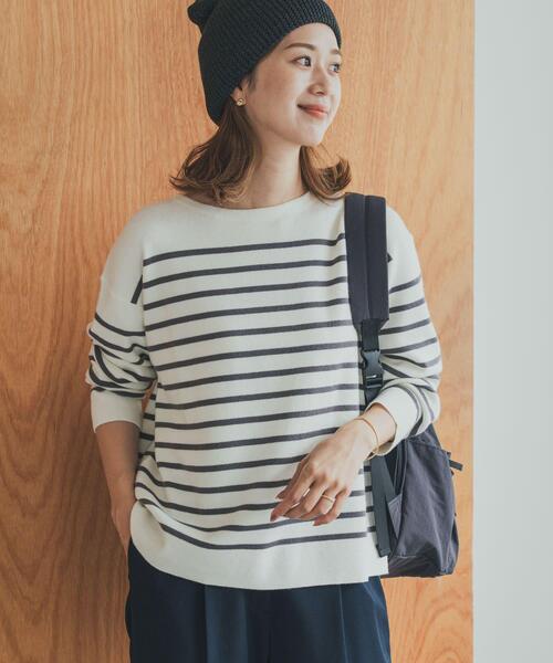 URBAN RESEARCH DOORS（アーバンリサーチドアーズ）の「パネルボーダーKNIT（ニット/セーター・レディース・レッド系その他/ブルー系その他/グレー系その他・MEDIUM）」の4枚目の写真