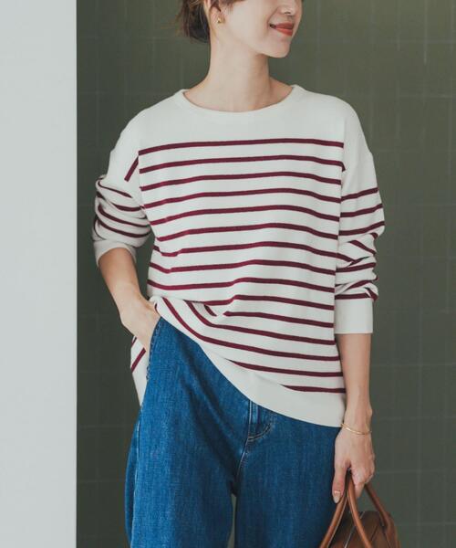 URBAN RESEARCH DOORS（アーバンリサーチドアーズ）の「パネルボーダーKNIT（ニット/セーター・レディース・レッド系その他/ブルー系その他/グレー系その他・MEDIUM）」の22枚目の写真