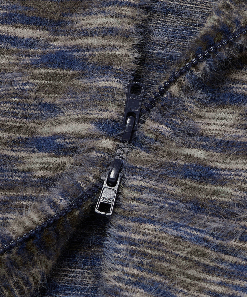 WKNDRS（ウィーキャンドース）の「MULTI STRIPED HAIRY ZIPUP (NAVY)（パーカー・レディース・その他・X-LARGE/MEDIUM/LARGE）」の4枚目の写真