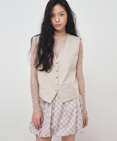 NICK&NICOLE（ニックアンドニコール）の「MASH FLOWER PATTERN TOP_BEIGE（Tシャツ/カットソー・レディース・その他・MEDIUM/LARGE）」の3枚目の写真