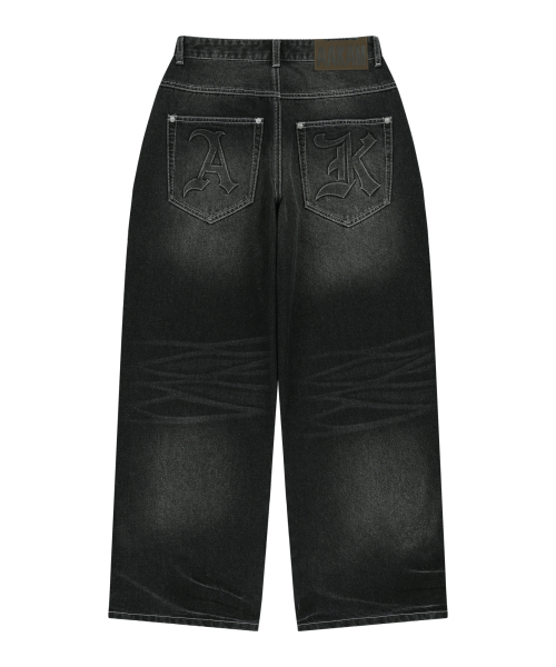 AAKAM（アーカム）の「Embossing Logo Denim Pants (Black)（デニムパンツ・レディース・その他・2/1）」の12枚目の写真