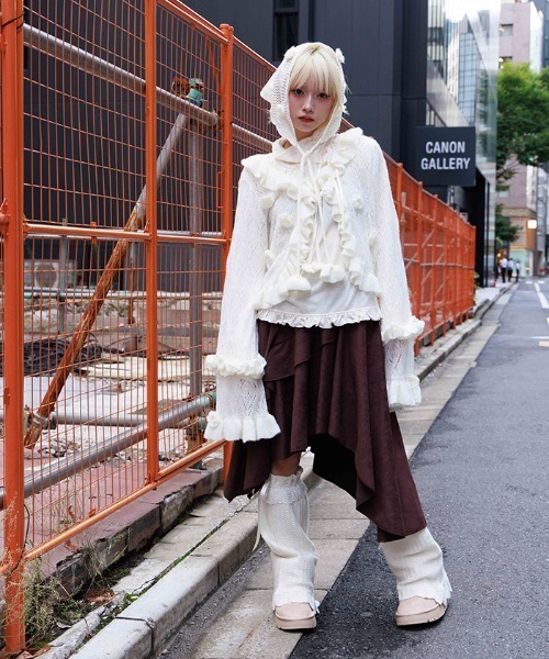 axes femme(アクシーズファム)の「おはなフリルモヘアニットカーディガン(カーディガン/ボレロ・レディース・ホワイト/キャメル・FREE)」の17枚目の写真