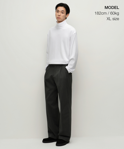 MUSINSA STANDARD（ムシンサスタンダード）の「[ヒートタンダード] タートルネック長袖Tシャツ [ホワイト]（Tシャツ/カットソー・メンズ・その他・MEDIUM/LARGE/X-LARGE/XX-LARGE/XXX-LARGE/SMALL）」の2枚目の写真