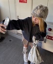 Never mind the XU（ネバーマインドザエックスユー）の「【Never mind the XU】fur cap / 【ネバーマインド ザ エックスユー】ファーキャップ（キャップ）」