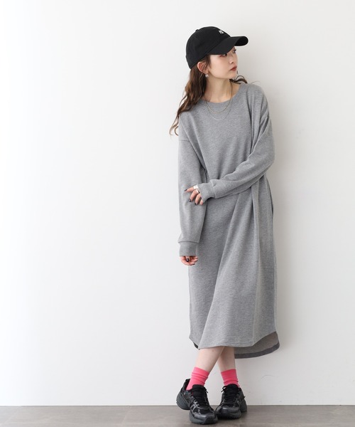 FUNALIVE（ファンアライブ）の「NARNAD 長袖 マキシ丈ワンピース（ワンピース・レディース・ブラック/ベージュ/杢グレー・M/3L/L/LL）」の17枚目の写真