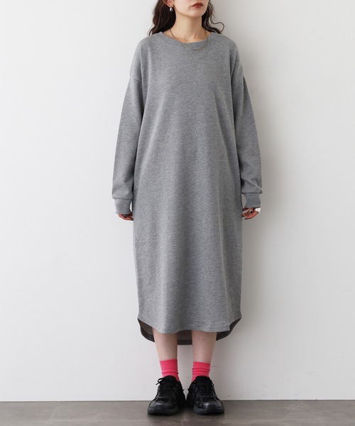 FUNALIVE（ファンアライブ）の「NARNAD 長袖 マキシ丈ワンピース（ワンピース・レディース・ブラック/ベージュ/杢グレー・M/3L/L/LL）」の14枚目の写真