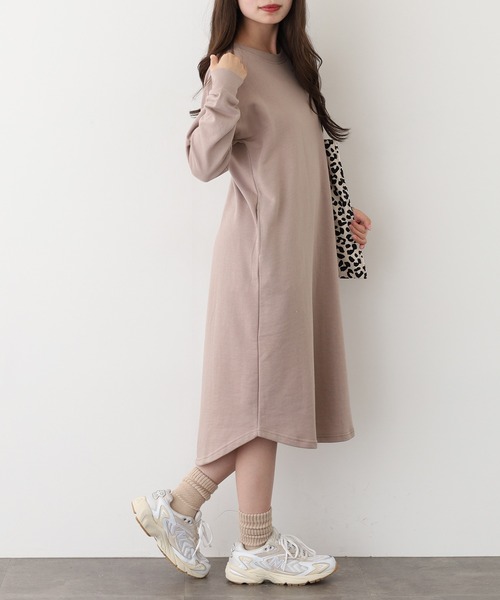 FUNALIVE（ファンアライブ）の「NARNAD 長袖 マキシ丈ワンピース（ワンピース・レディース・ブラック/ベージュ/杢グレー・M/3L/L/LL）」の13枚目の写真