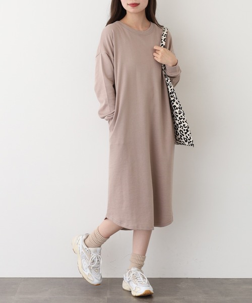 FUNALIVE（ファンアライブ）の「NARNAD 長袖 マキシ丈ワンピース（ワンピース・レディース・ブラック/ベージュ/杢グレー・M/3L/L/LL）」の11枚目の写真