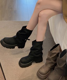 IRADOWL（アイラドール）の「ミドル丈厚底カバーブーツ（ブーツ・レディース）」