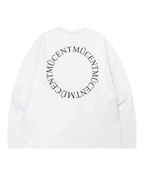 MUCENT(ムセント)の「Signature Round Back Logo Long Sleeve (Black, White)(Tシャツ/カットソー・レディース・ホワイト・SHORT/X-LARGE)」の1枚目の写真