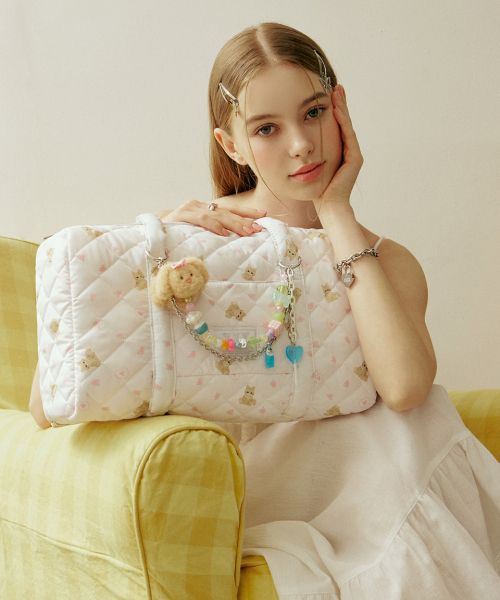 Coco Quilted Tote Shoulder Bag _ White（ショルダーバッグ）｜VVV