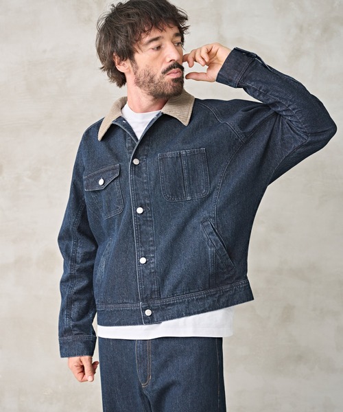 Kelen(ケレン)の「「KELEN MENS / ケレン メンズ」DOLMAN SLEEVE DENIM(デニムジャケット・メンズ・インディゴブルー/ワンウォッシュ・38/42/40)」の7枚目の写真