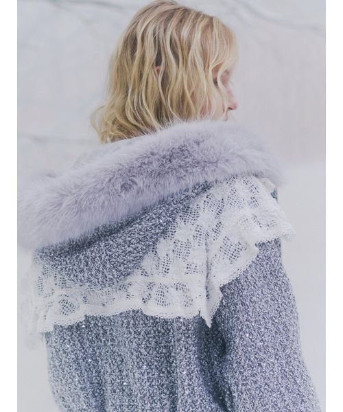 SNIDEL（スナイデル）の「ファー付きツイードブルゾン（ブルゾン・レディース・アイボリー/ダークグレー/ネイビー・0/1）」の15枚目の写真