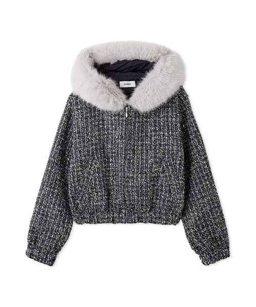 SNIDEL（スナイデル）の「ファー付きツイードブルゾン（ブルゾン・レディース・アイボリー/ダークグレー/ネイビー・0/1）」の14枚目の写真