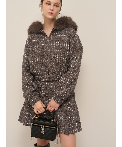 SNIDEL（スナイデル）の「ファー付きツイードブルゾン（ブルゾン・レディース・アイボリー/ダークグレー/ネイビー・0/1）」の19枚目の写真