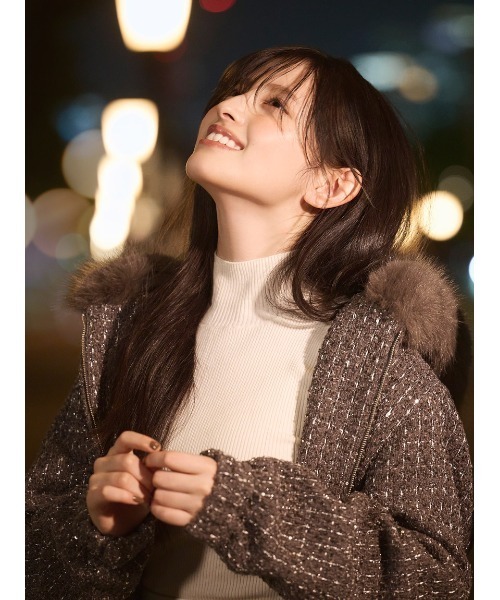 SNIDEL（スナイデル）の「ファー付きツイードブルゾン（ブルゾン・レディース・アイボリー/ダークグレー/ネイビー・0/1）」の18枚目の写真