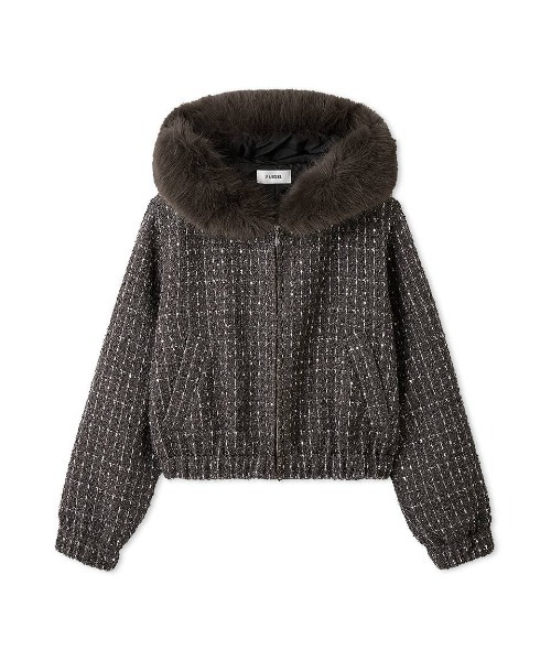 SNIDEL（スナイデル）の「ファー付きツイードブルゾン（ブルゾン・レディース・アイボリー/ダークグレー/ネイビー・0/1）」の20枚目の写真