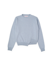 DIAGONAL CUTTING KNIT, SKY BLUE