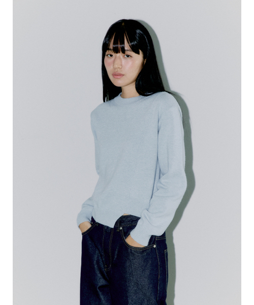 OAFISH（オアフィッシュ）の「DIAGONAL CUTTING KNIT, SKY BLUE（ニット/セーター・レディース・その他・FREE）」の2枚目の写真