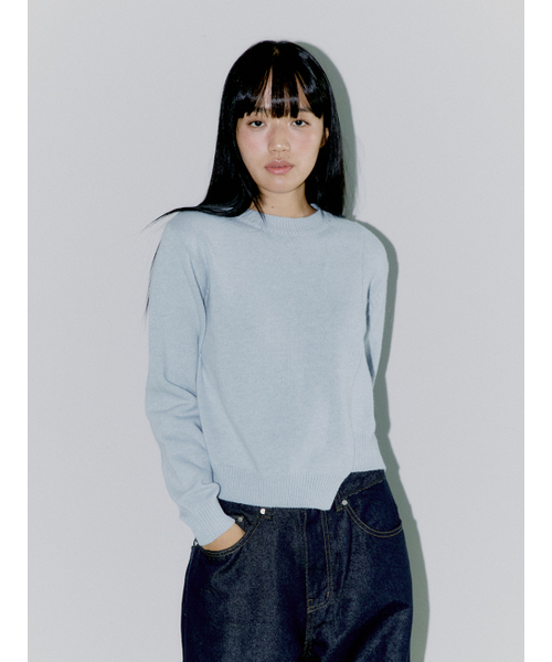 OAFISH（オアフィッシュ）の「DIAGONAL CUTTING KNIT, SKY BLUE（ニット/セーター・レディース・その他・FREE）」の3枚目の写真