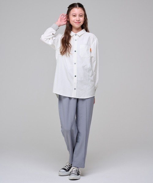 KRIFF MAYER Kid's Collection（クリフメイヤーキッズコレクション）の「袖リブハッピーシャツ（シャツ/ブラウス・キッズ・ネイビー/ストライプ/グレー/オフホワイト・170/160/150/140/130/120）」の15枚目の写真