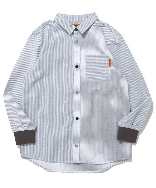 KRIFF MAYER Kid's Collection（クリフメイヤーキッズコレクション）の「袖リブハッピーシャツ（シャツ/ブラウス・キッズ・ネイビー/ストライプ/グレー/オフホワイト・170/160/150/140/130/120）」の7枚目の写真