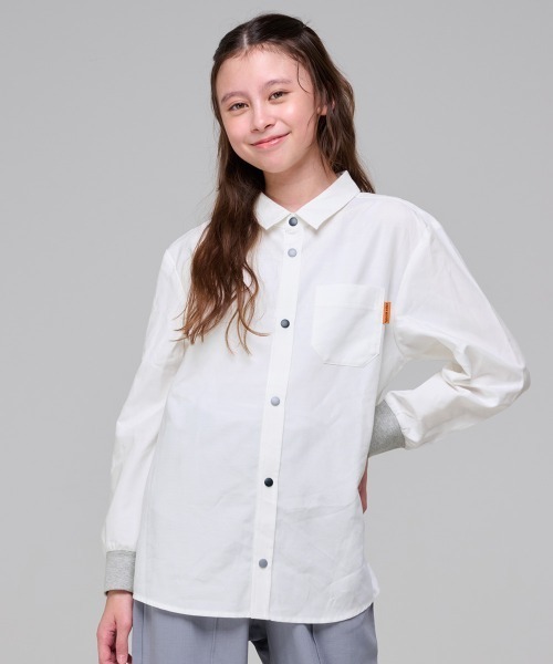 KRIFF MAYER Kid's Collection（クリフメイヤーキッズコレクション）の「袖リブハッピーシャツ（シャツ/ブラウス・キッズ・ネイビー/ストライプ/グレー/オフホワイト・170/160/150/140/130/120）」の21枚目の写真